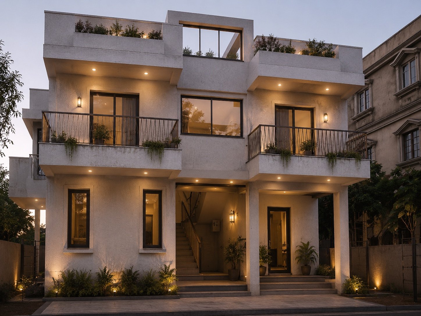 La Maison de Fleur evening view